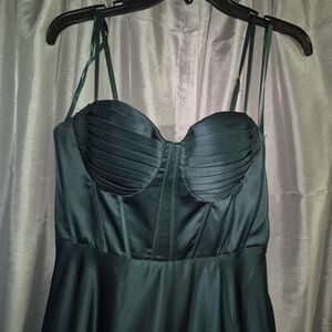 B Darlin Teal Satin Dress